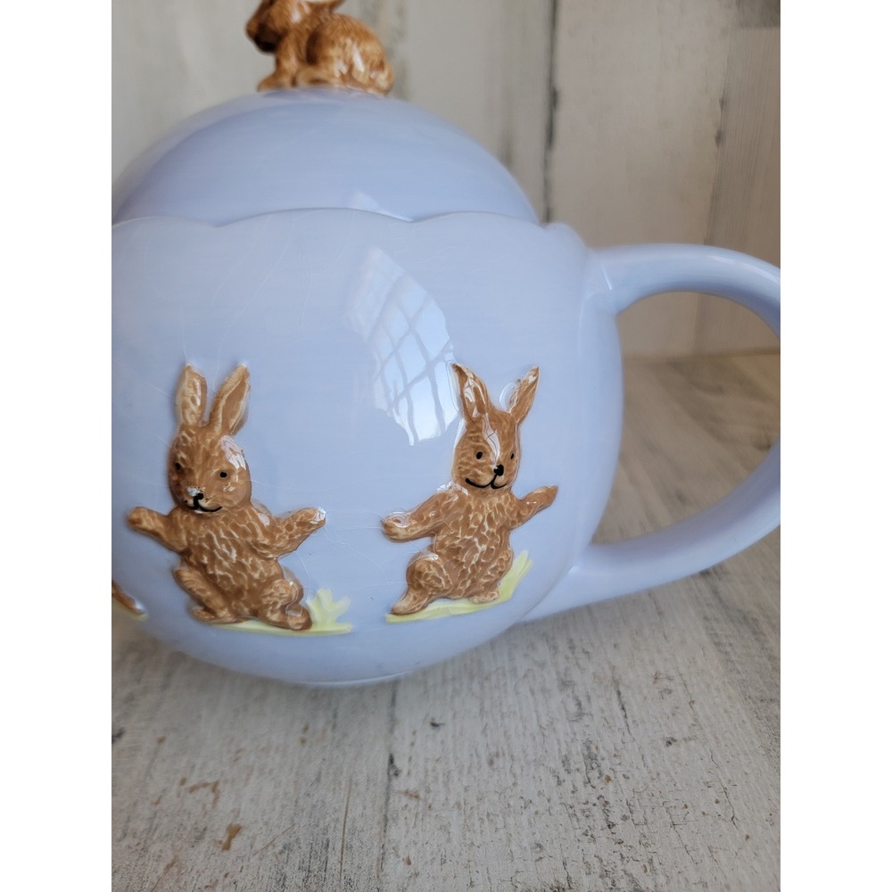 Global design Kate Williams easter teapot rabbit bunny purple vintage - Picture 10 of 16